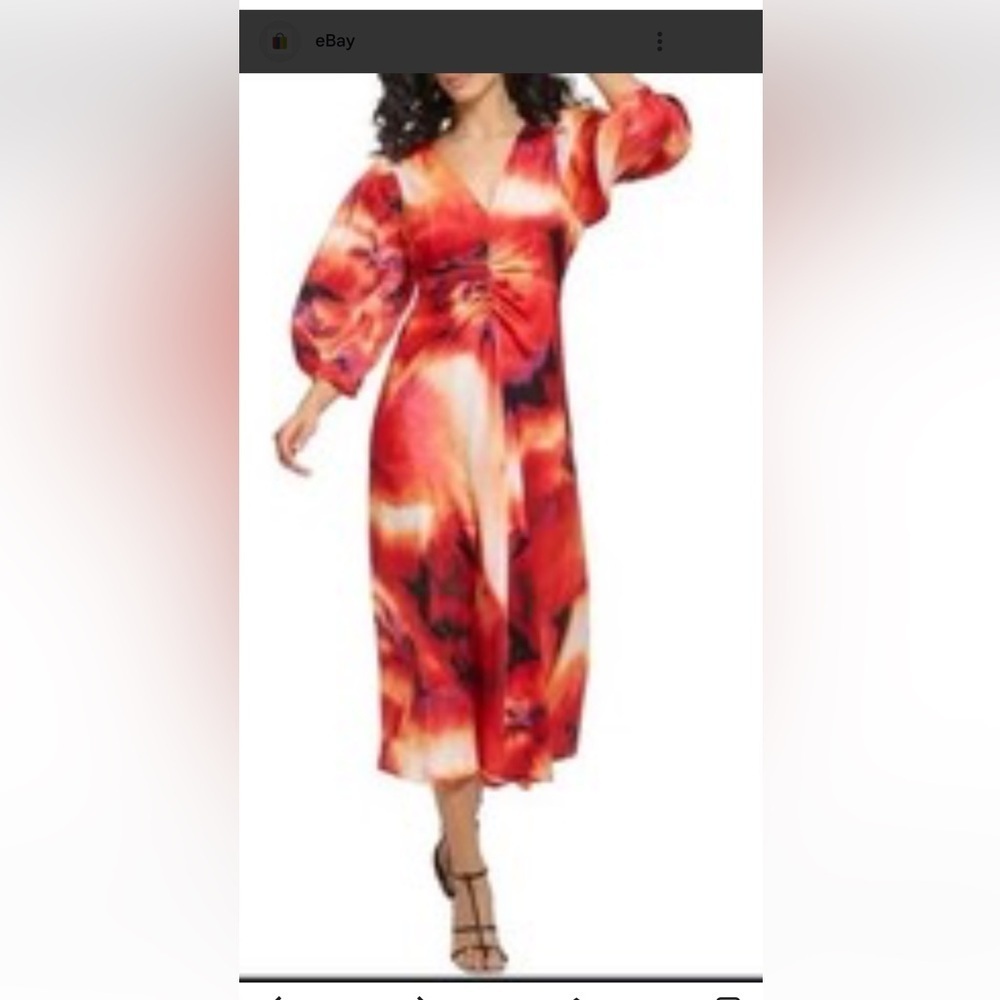 DKNY Red and Yellow Gradient Dress caja 1